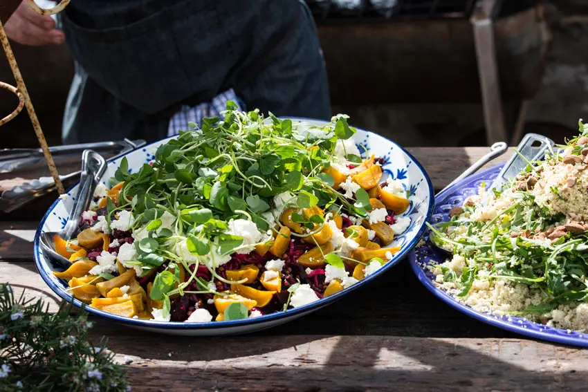 Bowl of fresh salad presented at Hutton Vale Farm